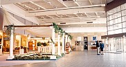 The hotel lobby